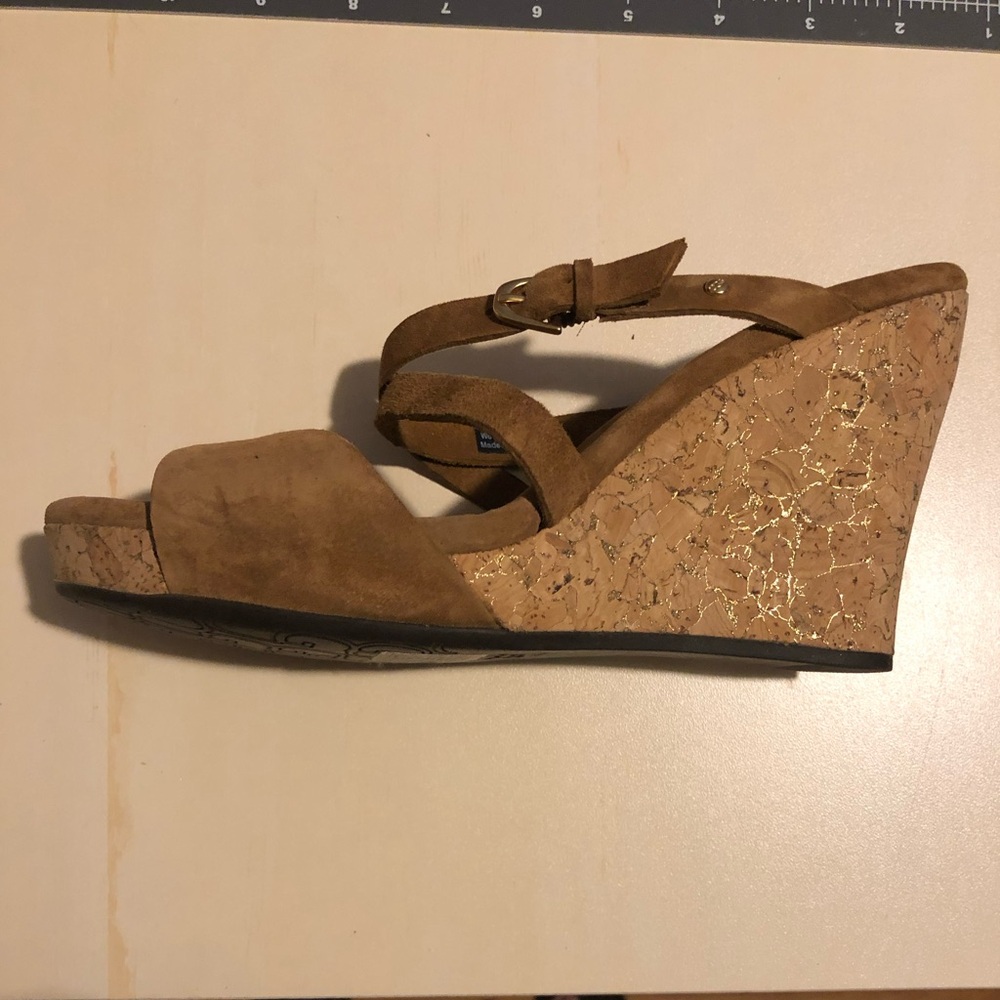 UGG Tan Suede Wedge Sandals